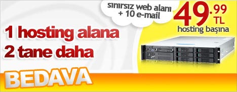 1=3 Kampanyas� - 1 hosting alana 2 adet BEDAVA!