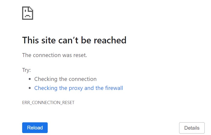 Err_Connection_Reset Err_Connection_Reset