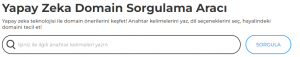Yapay zeka ile domain sorgulama 1 Yapay zeka ile domain sorgulama 1