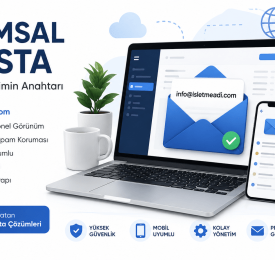 Kurumsal e-posta, şirket maili ve profesyonel e-posta adresi kullanımını gösteren görsel
