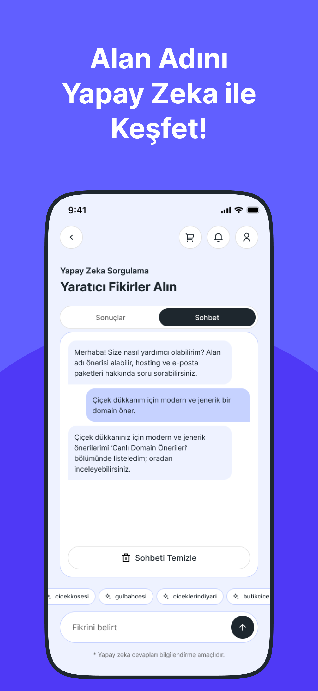 Yapay zek� ile i�letmenize uygun alan ad� alternatiflerini ke�fedin